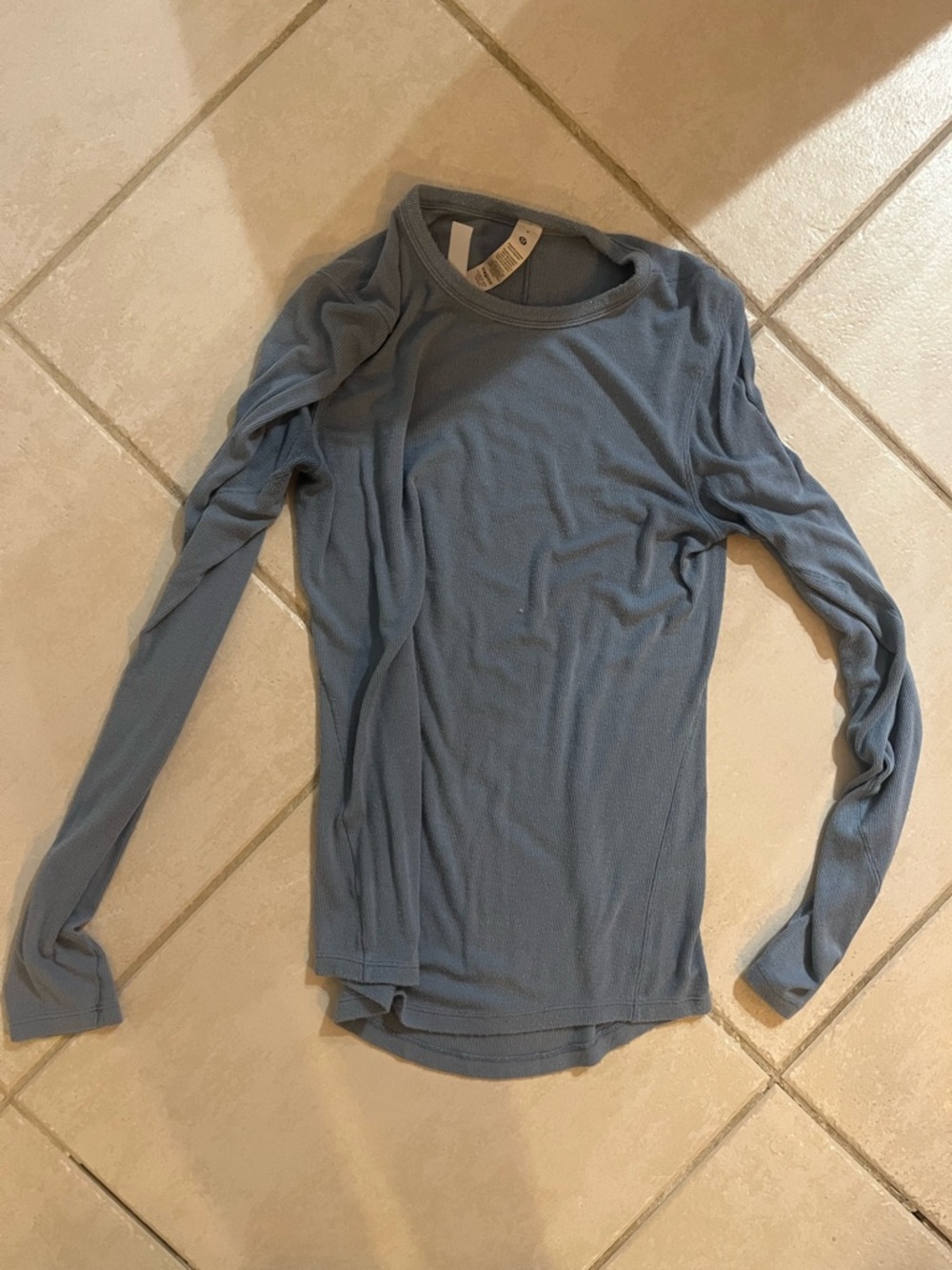lululemon athletica Dusty Blue Ribbed Long Sleeve Top